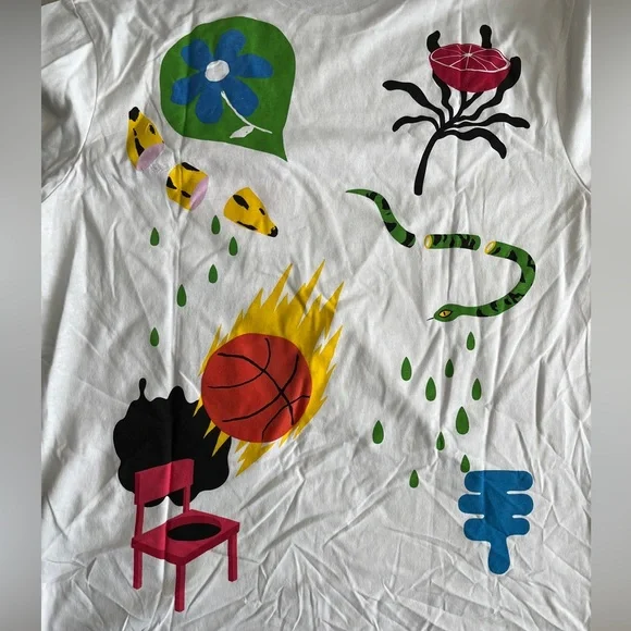 Zara Men’s Graffiti Print Short Sleeve Tee - Made in Portugal - Size L - Picture 7 of 9